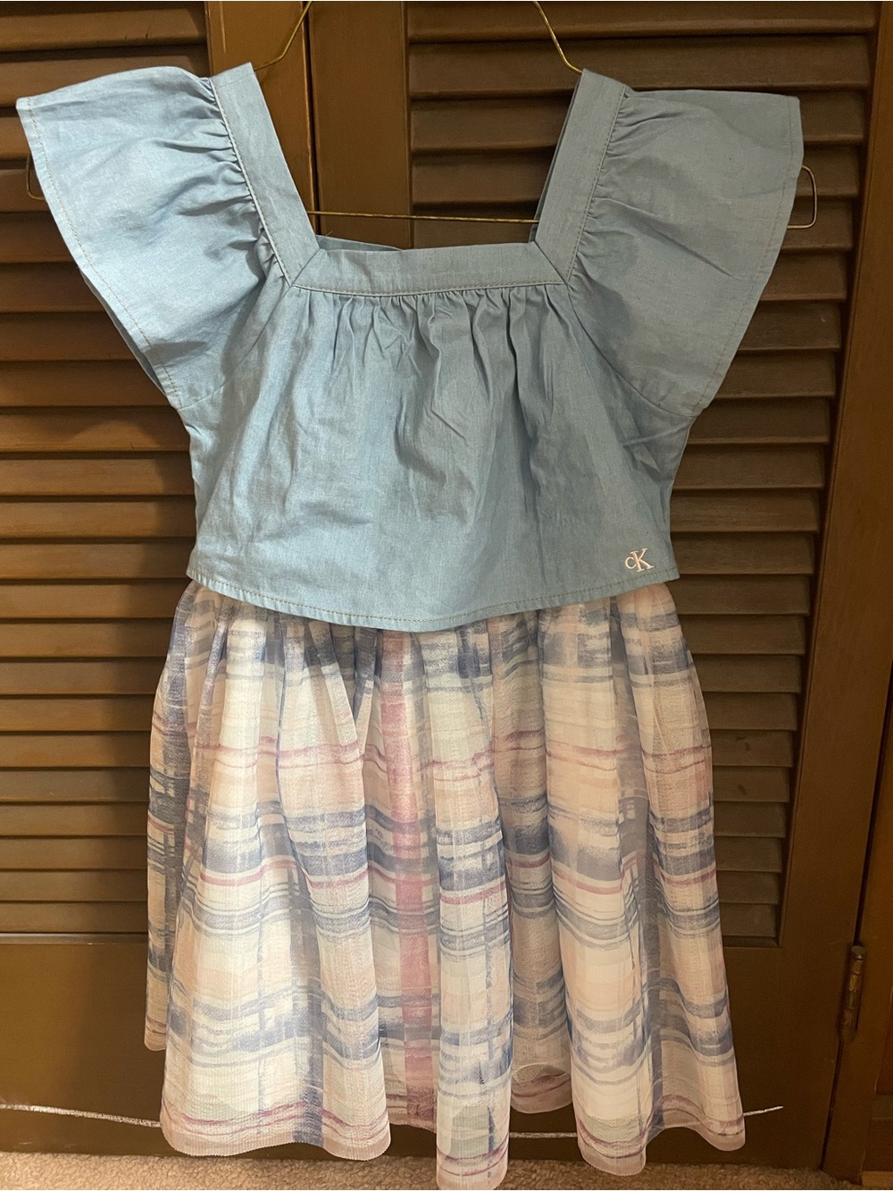 Calvin Klein Light Blue Kids Dress( size:7)nwt